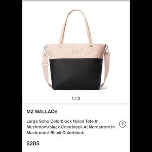 MZ Wallace Mushroom/Black Colorblock Soho Tote